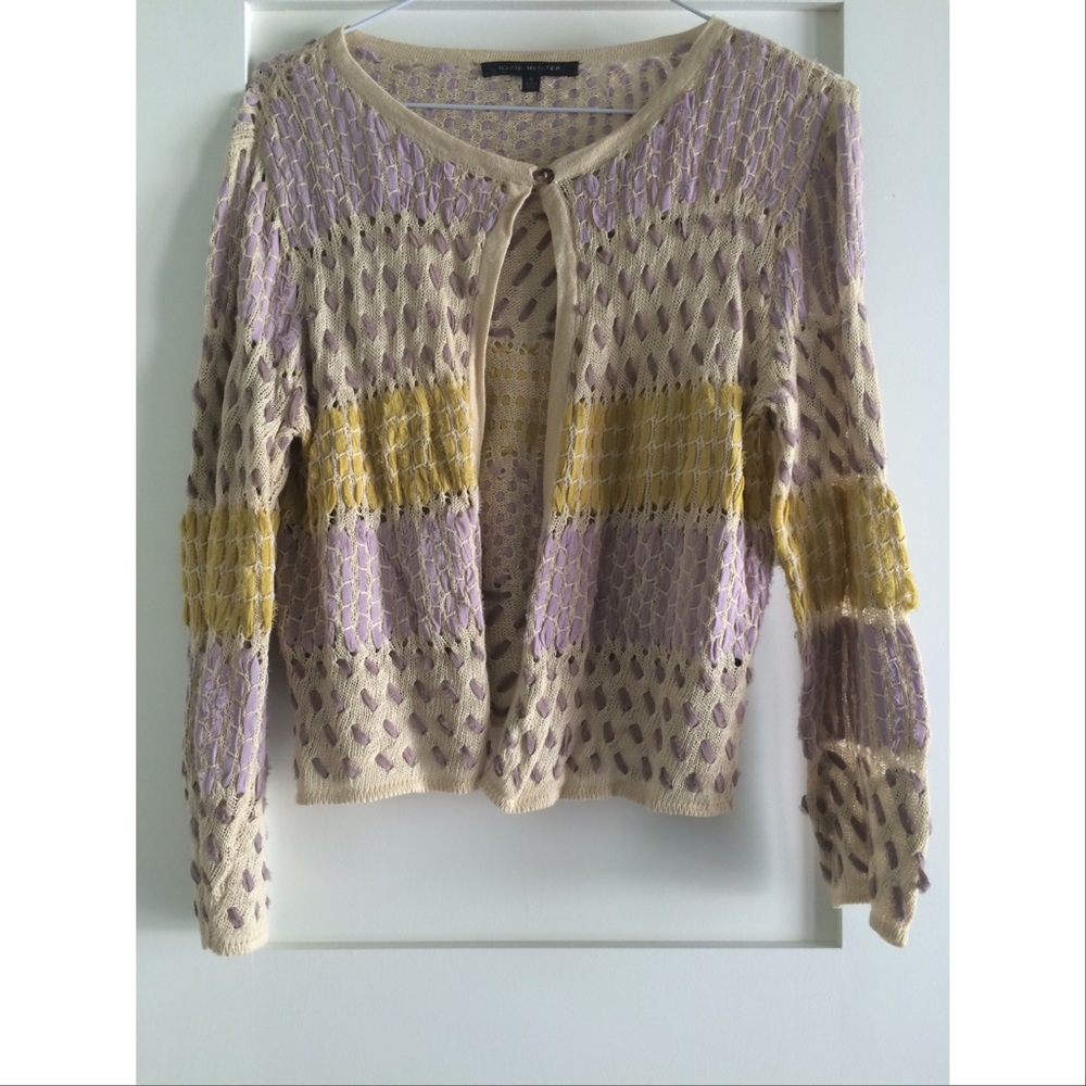DAVID MEISTER Designer sweater / cardigan cream